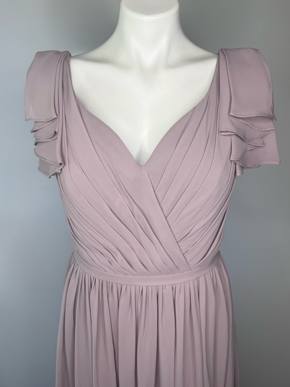 Elegant Dusty Mauve/Blush Maxi Dress Medium Lace-up Corset-style back